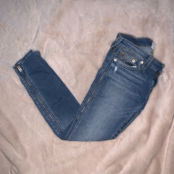 True Religion Size Zip Jeans, EUC Size 27 wore 1ce - Picture 2 of 8
